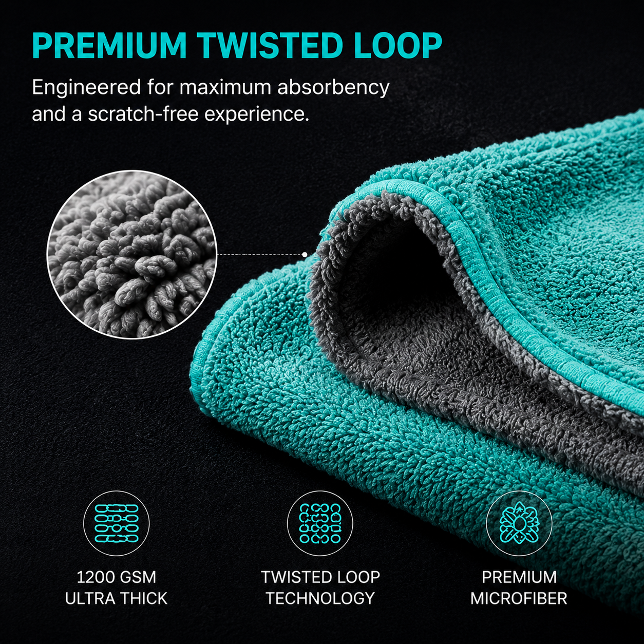 REVZO 1200GSM Elite Drying Microfiber Towel